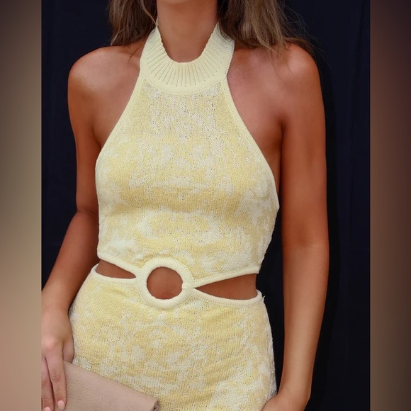 NWT Lush  Miami Bound Knit Halter Fringe Hem Mini Dress - Picture 3 of 11